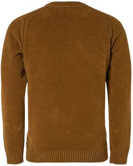 Pullover high crewneck chenille kni No Excess , Bruin , Heren - M