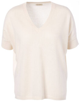 Pullover korte mouw l3324 lou - maat L Ecru