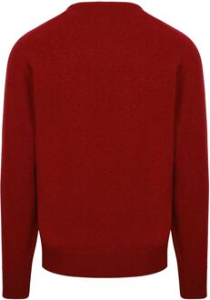 Pullover Lamswol V Poppy Rood - M,L,XL,XXL