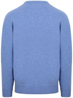 Pullover Lamswol V Surf Mid Blue Lichtblauw - M,L,3XL