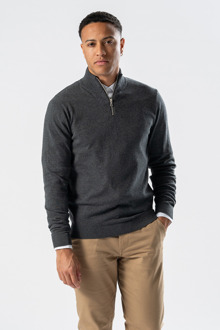 Pullover met halve rits - Charcoal Melange Donkergrijs - S