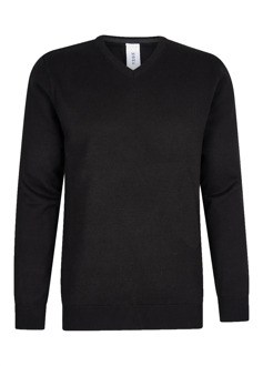 Pullover met v-hals Zwart - XXL