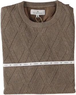 Pullover Premium Crew Neck Argyle Struct. Brown  2XL Bruin