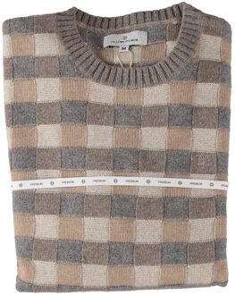 Pullover Premium Crew Neck Jaquard Multicolor  XL Multicolor, Beige, Grijs, Bruin
