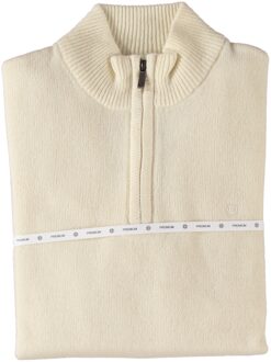 Pullover Premium Half Zip Jersey Knit White  XL