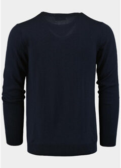 Pullover rick r-neck pullover merino 00005ri12/4001 navy Blauw - L