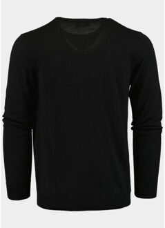 Pullover rick r-neck pullover merino 00005ri12/9001 black Zwart
