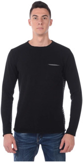 Pullover Sweater Gebreid Daniele Alessandrini , Black , Heren - M