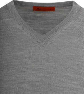 Pullover V-Hals Wol Grijs - S