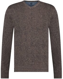 Pullover V-neck Argyle Fantasy Brown   3XL Bruin