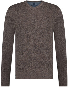 Pullover V-neck Argyle Fantasy Brown   XL Bruin