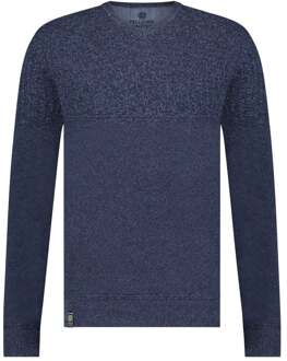 Pullover V-neck Structure Knit Navy  4XL