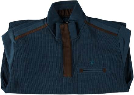 Pullover Waffle Structure Mid Blue  5XL