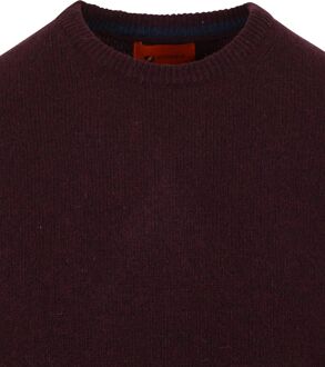Pullover Wol O-Hals Bordeaux Rood