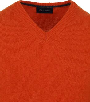 Pullover Wol V-Hals Oranje