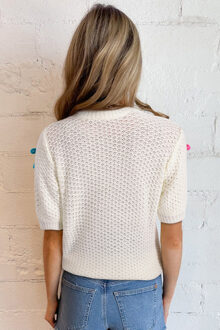 Pullovertrui met strikdetail - maat XL Ivoor