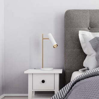 Puls tafellamp als spot mat wit, goud