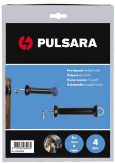 Pulsara Poortgreep - Met veer - Rechte haak - 4 stuks