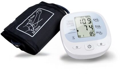 Pulsometer Automatische Digitale Bloeddrukmeters Bovenarm Bloeddrukmeter Heart Beat Rate Pulse Meter Tonometer Zilver