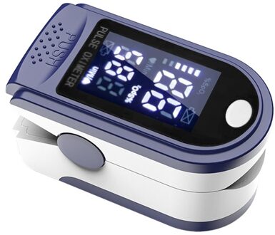 Pulsoximeter Vingertop Draagbare Bloedzuurstofverzadiging Monitor Voor Polsslag Hartslagmeter Met Led Scherm Blauw