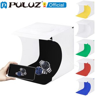 Puluz 20Cm Mini Foto Led Licht Studio Box Foto Tent Wit Licht Studio Schieten Lightbox 6 Kleur Achtergronden Foto tent Box Kits