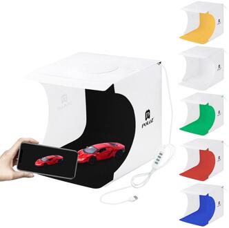 PULUZ 20cm Ring LED Panel Opvouwbare Draagbare Light Photo Verlichting Studio Schieten Tent Box Kit met 6 Kleuren Achtergronden 24x23x22cm