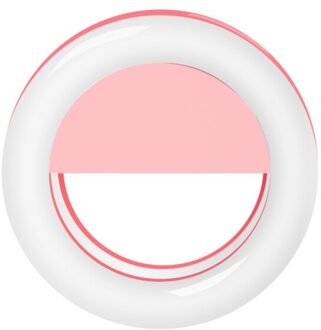 PULUZ LED Selfie Licht Telefoon Anker Live-uitzending Leuke Artefact Ronde 3 Niveaus van Helderheid Schoonheid 33 LEDs Licht Vullen Roze
