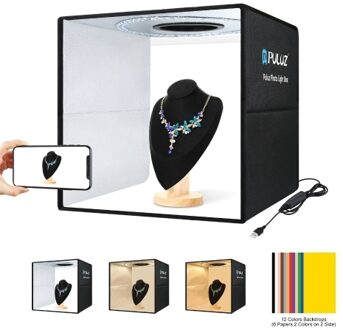 PULUZ PU5041B 40*40*40cm Foldable LED Light Tent Desktop Photo Studio Light Box Softbox USB Powered