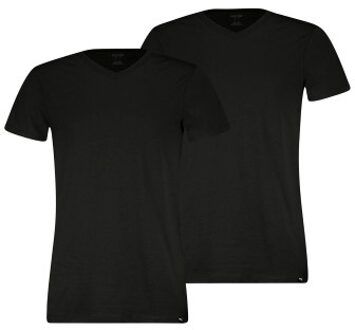 PUMA 2 stuks Basic V-neck Tee * Actie * Zwart,Wit - Small,Medium,Large,X-Large,XX-Large