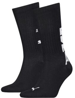 PUMA 2 stuks Graphic Logo Crew Socks * Actie * Zwart,Wit,Beige - Maat 39/42