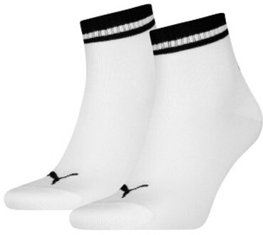 PUMA 2 stuks Heritage Quarter Socks Zwart,Wit - Maat 35/38,Maat 39/42,Maat 43/46