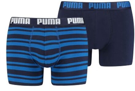 PUMA 2 stuks Heritage Stripe Boxer Blauw,Versch.kleure/Patroon,Zwart,Groen,Rood - Small,Medium,Large,X-Large