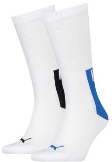 PUMA 2 stuks Men Logo Block Crew Sock * Actie * Wit,Zwart,Versch.kleure/Patroon - Maat 43/46