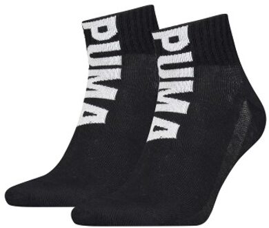 PUMA 2 stuks Men Logo Quarter Socks * Actie * Zwart,Wit,Beige - Maat 39/42,Maat 43/46