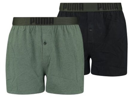 PUMA 2 stuks Men Loose Fit Jersey Boxer * Actie * Blauw,Groen,Versch.kleure/Patroon,Grijs,Zwart - Small,Medium
