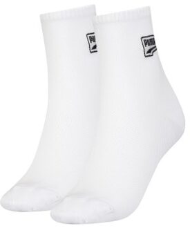 PUMA 2 stuks Mesh Short Socks * Actie * Wit,Roze - Maat 35/38,Maat 39/42