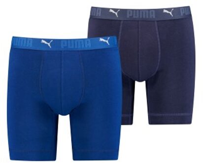 PUMA 2 stuks Sport Cotton Long Boxer Blauw,Zwart - Small,Medium,Large,X-Large