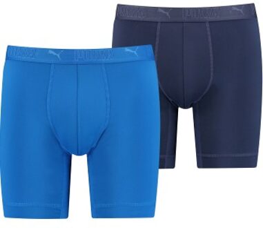 PUMA 2 stuks Sport Microfiber Long Boxer * Actie * Blauw,Zwart - Small,Medium,Large,X-Large
