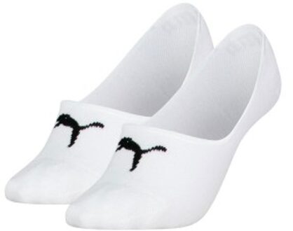 PUMA 2 stuks Women Cushioned Footie Socks Zwart,Wit - Maat 35/38,Maat 39/42