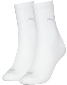 PUMA 2 stuks Women Logo Crew Socks Zwart,Grijs,Wit,Roze - Maat 35/38,Maat 39/42