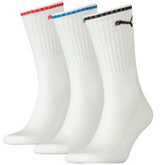 PUMA 3 stuks Crew Sock Stripe Zwart,Wit,Versch.kleure/Patroon,Grijs - Maat 35/38,Maat 39/42,Maat 43/46,Maat 47/49