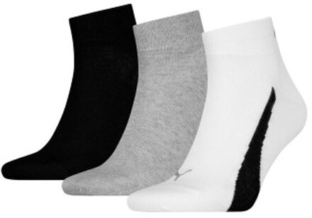 PUMA 3 stuks Lifestyle Quarter Socks Versch.kleure/Patroon,Roze,Grijs,Rood,Zwart,Blauw,Wit - Maat 35/38,Maat 39/42,Maat 43/46