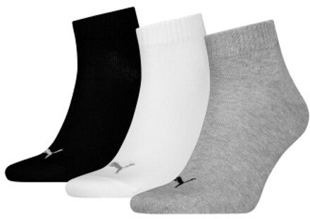 PUMA 3 stuks Quarter Socks * Actie * Beige,Blauw,Zwart,Groen,Grijs,Roze,Versch.kleure/Patroon,Wit,Lila,Rood - Maat 35/38,Maat 39/42,Maat 43/46,Maat 47/49