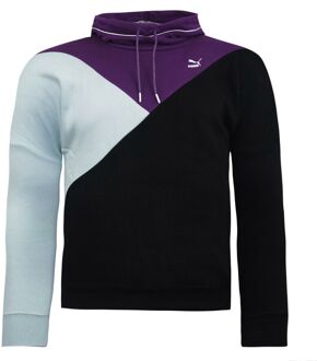 PUMA 90's Hoody Dames Zwart Paars Groen Pullover Trui 569262 08 Veelkleurig