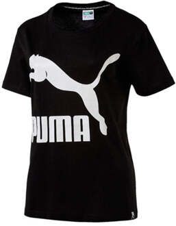 PUMA Archief Logo Dames Zwart T-Shirt - maat