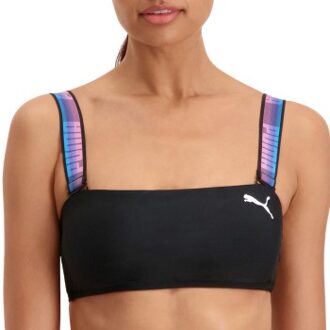 PUMA Bandeau Bikini Top Zwart,Roze - X-Small,Small,Medium