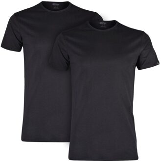 PUMA Basic 2 Pack Crew Tee - Zwarte T-Shirts katoen - S