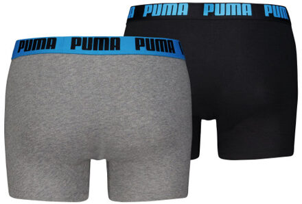 PUMA Basic boxer 2-pack 701226387 019 grey melange/ speed Blauw - L