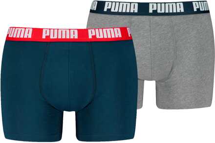 PUMA Basic boxer 2-pack 701226387 navy / grey melange Blauw - XL