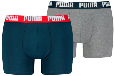 PUMA Basic boxer 2-pack 701226387 navy / grey melange Blauw - XL